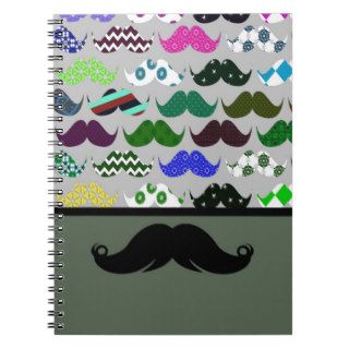 Mustache Moustache Stache   Very Retro Spiral Note Book
