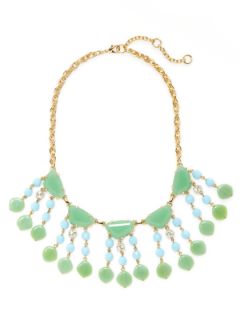 Jade & Turquoise Fringe Bib Necklace by Gerard Yosca
