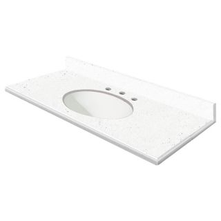 Transolid Transitions 43 in W x 22.25 in D Matrix Summit/White Solid Surface Integral Single Sink Bathroom Vanity Top