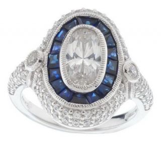Epiphany Platinum Clad Diamonique Simulated Sapphire Ring —