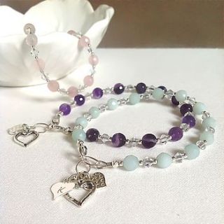 personalised gemstone and crystal bracelet by finishing touches