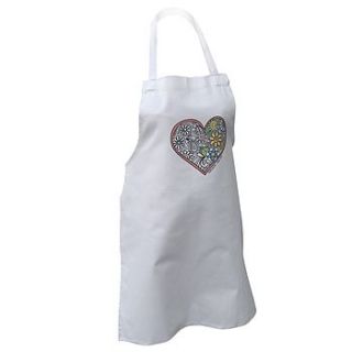 colour in children's heart apron by pink pineapple