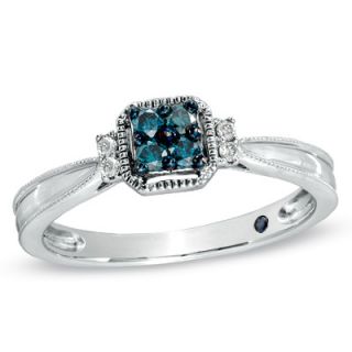 Cherished Promise Collection™ 1/7 CT. T.W. Quad Enhanced Blue and