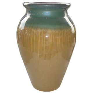 New England Pottery 26 in H x 13 in W x 18 in D Jade Glazed Ceramic Outdoor Urn