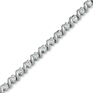CT. T.W. Diamond Spiral Bracelet in 10K White Gold   Zales