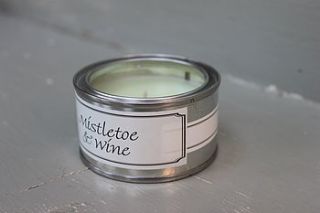 mistletoe and wine candle by little red heart