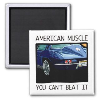 American muscle car, classic and vintage blue V8 Magnet