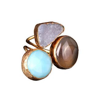 jeylan ite, sardonyx and druzy ring by sultanesque