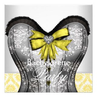 Black Yellow Corset Bachelorette Party Invitation