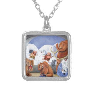 Woolly Mammoth Family in Ice Age Custom Necklace