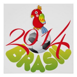 World Cup Soccer 2014 Parrot Print