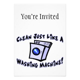 Clean Just Like A Washing Machine Custom Invitation