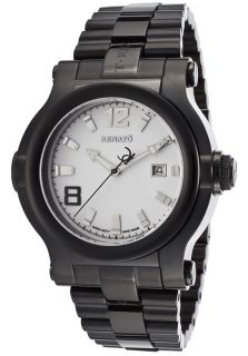 Renato IXB W IXB R515  Watches,Mens T Rex Black IP Steel Bracelet White Dial, Limited Edition Renato Quartz Watches