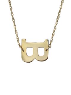 Custom 14K Gold Sideways Varsity Initial Necklace by Moon and Lola