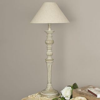 distressed wooden table lamp with shade by dibor
