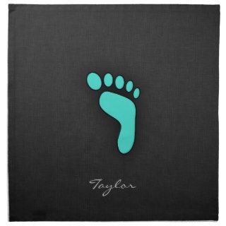 Turquoise, Blue Green Footprint Cloth Napkin