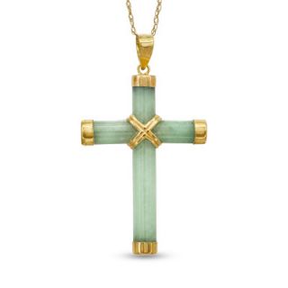 Jade Cross Pendant in 14K Gold   Zales