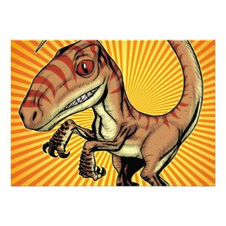 Velociraptor Raptor Dinosaur by Marco D Carillo Invite