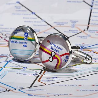 personalised silver london tube map cufflinks by all things brighton beautiful