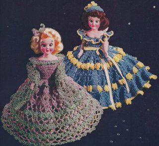 Vintage Crochet PATTERN to make   7 8 inch Doll Clothes Dress Two. NOT a finished item. This is a pattern and/or instructions to make the item only.  Other Products  