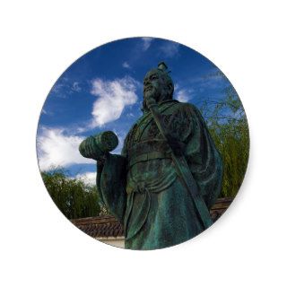 Statue of Sun Tzu in Yurihama, Tottori, Japan Stickers