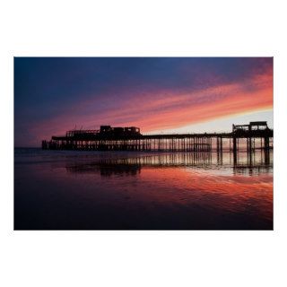 Hastings Pier Sunset, East Sussex UK Poster