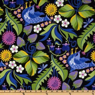 44'' Wide Jane Sassaman Early Birds Strawberry Serenade Plum Fabric By The Yard