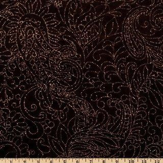 60'' Wide Stretch Velvet Glitter Gold/Brown Fabric By The Yard