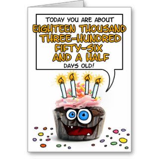 Happy Birthday Cupcake   50 years old Greeting Card