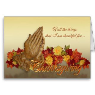 Thanksgiving Praying hands of Jesus greeting card
