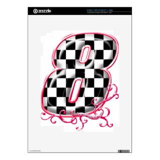 8 auto racing number decal for iPad 2