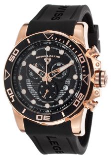 Swiss Legend 21368 RG 01  Watches,Avalanche Chronograph Black Silicone Strap & Dial Rose Tone Accents, Casual Swiss Legend Quartz Watches