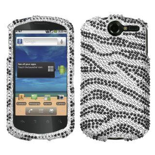 Mybat HWU8800HPCDM010NP Dazzling Diamante Bling Case for Huawei Impulse 4G U8800   Retail Packaging   Black Zebra Skin Cell Phones & Accessories
