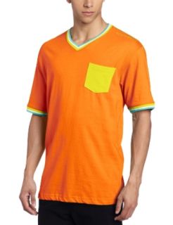 Rocawear Men's Short Sleeve Sunrise V Neck T Shirt, Vibrant Orange, Medium at  Mens Clothing store