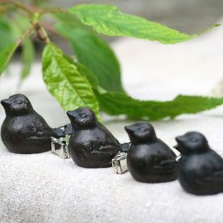 set of four bird tablecloth weights by ella james