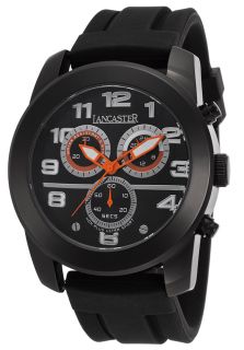 Lancaster Italy OLA0466NR AR NR  Watches,Mens Non Plus Ultra Sport Chronograph Black Dial Black Silicone, Casual Lancaster Italy Quartz Watches