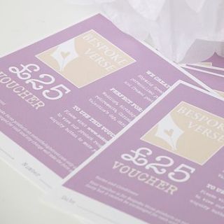 bespoke verse gift voucher by bespoke verse