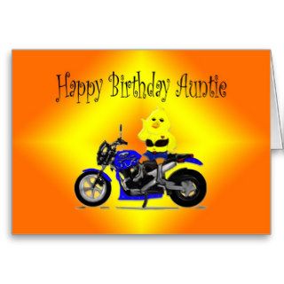 Happy Birthday   Auntie Biker Chick Greeting Cards