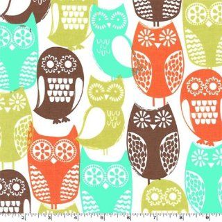 Swedish Owls in Autumnal Colors Fabric Three Yards (2.7m) CX5439 BROW D