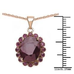 Malaika 5.80ctw 14K Rose Gold Overlay Silver Ruby Necklace Malaika Gemstone Necklaces