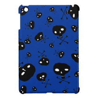 Blue Crazy Skulls Pattern iPad Mini Cases