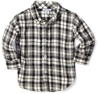 Hartstrings Baby Boys Infant Plaid Button Down Shirt, Blk/White, 12 Months Clothing