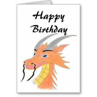 Happy Birthday Japanese Dragon Greeting Card