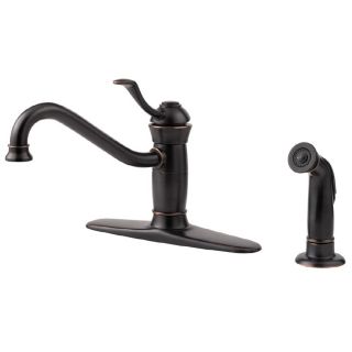 Pfister Wakely Tuscan Bronze Low Arc Kitchen Faucet with Side Spray