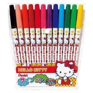 Sanrio Pentel felt tip pen 12 color SS312 (japan import)  Ballpoint Stick Pens 