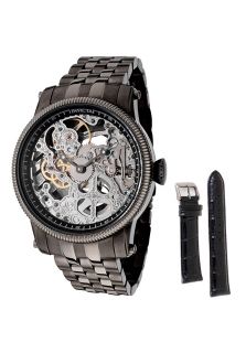Invicta 0054  Watches,Mens Invicta II Mechanical Gun Metal Stainless Steel, Casual Invicta Mechanical Watches