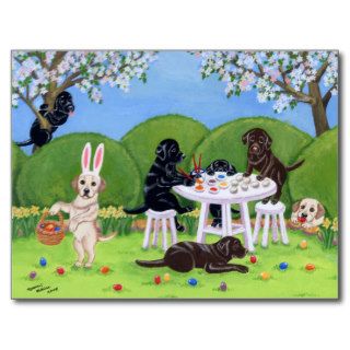Labrador & Easter Eggs Post Card