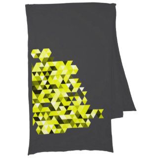 Geometric Color Triangle Pattern Black Yellow Scarf Wrap