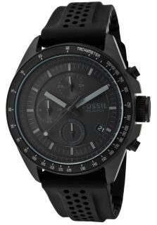 Fossil CH2703  Watches,Mens Decker Chronograph Black Dial Black Textured Silicon, Chronograph Fossil Quartz Watches