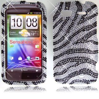 Cellularvilla (Tm) Case for HTC Sensation G14 T mobile Black Silver Zebra Diamond Hard Case Cover. Cell Phones & Accessories